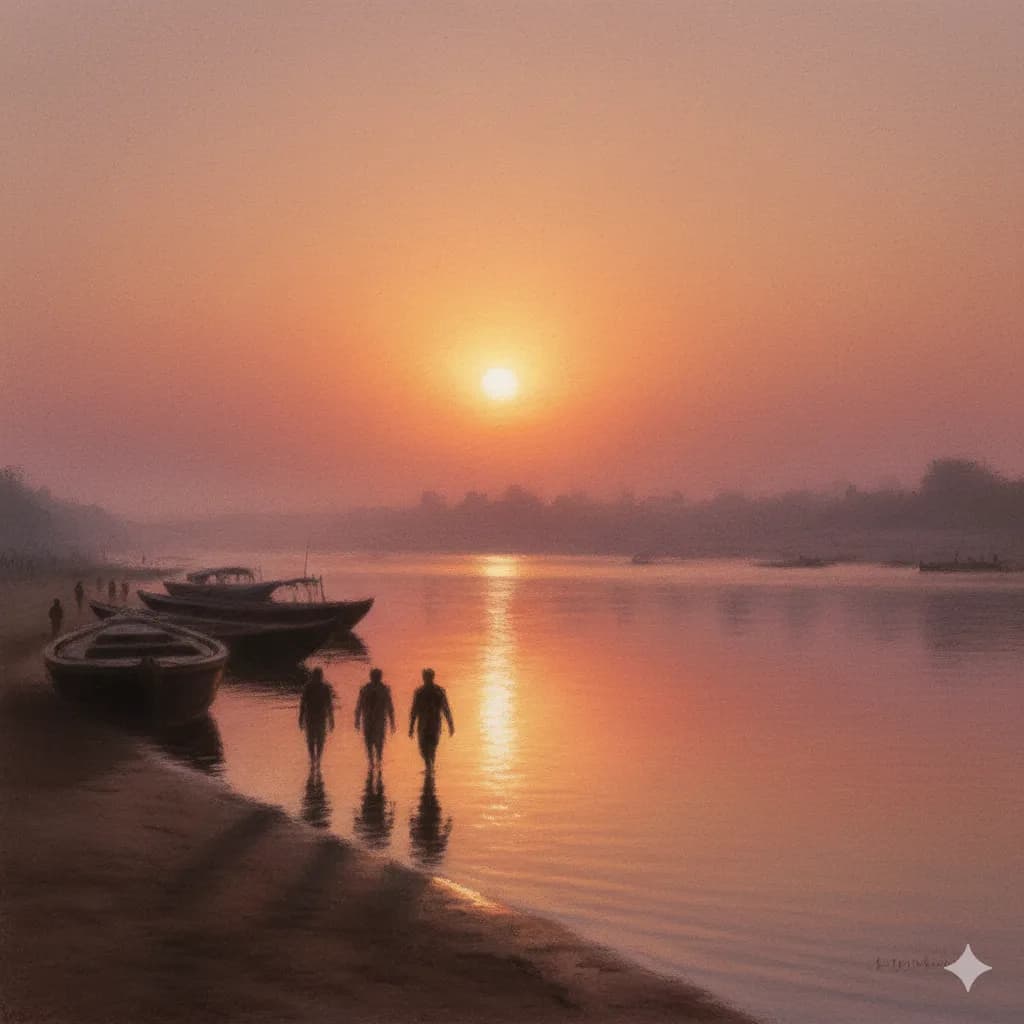 Dawn at the Ghats by artist three