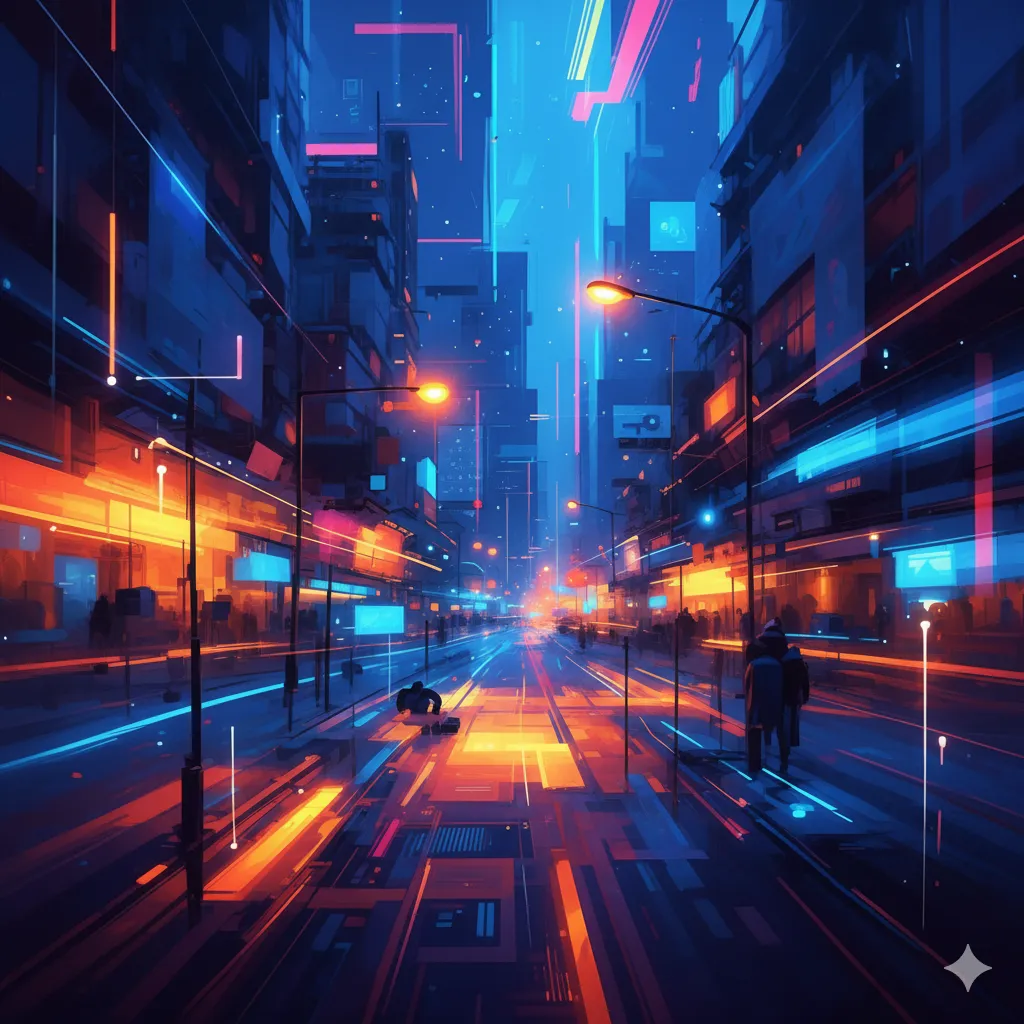 Neon Pulse: Midnight Arteries by artist four