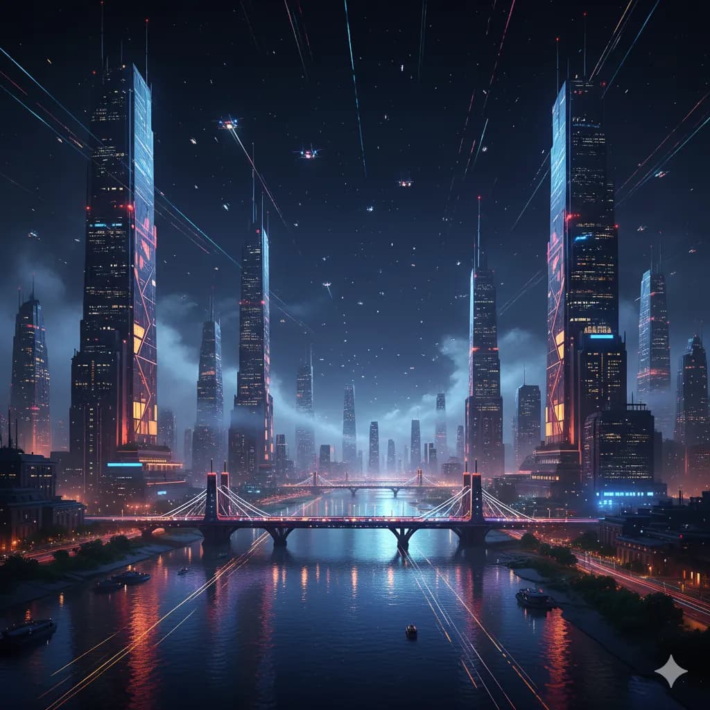 Stellar Skyline: Arteries of the Future by artist four