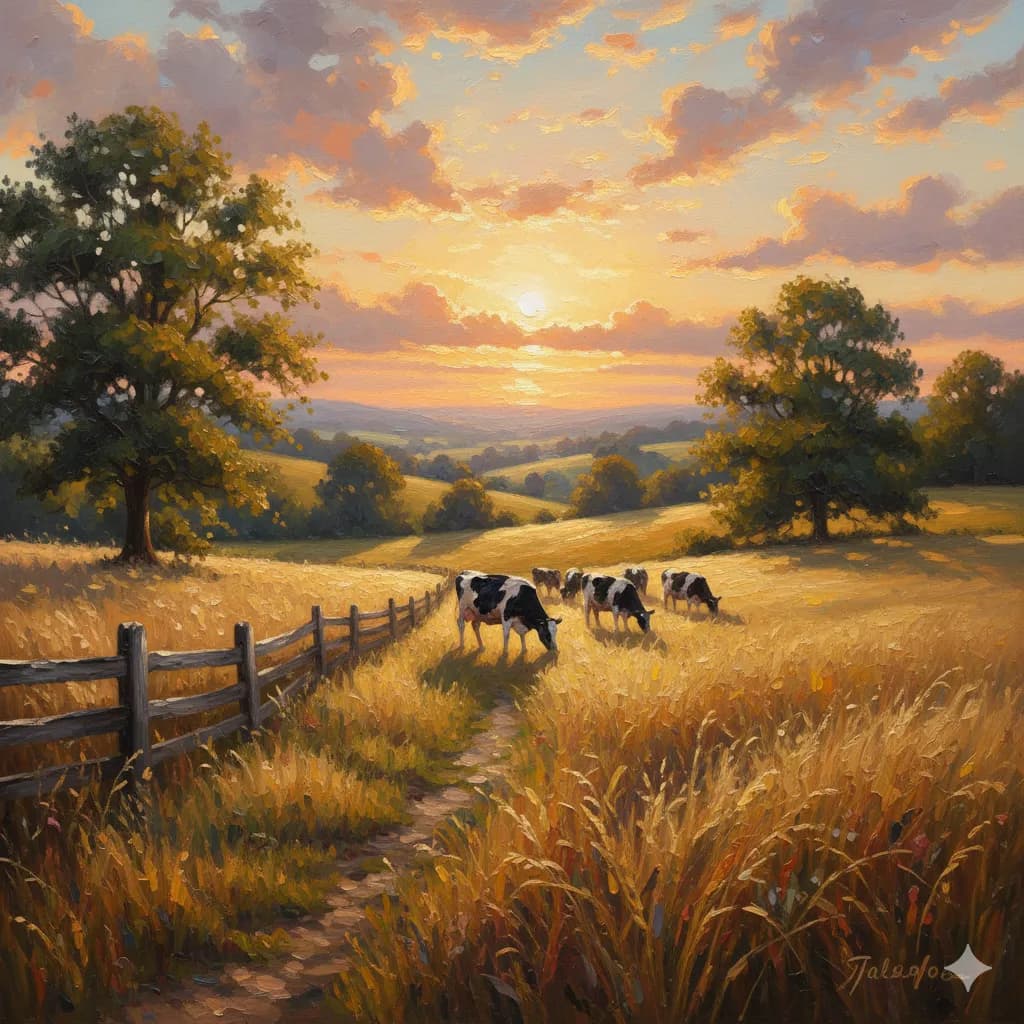 Pastoral Sunset by artist four
